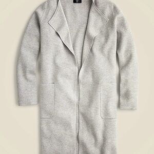 J. Crew Light Gray Open-Front Longline Sweater Coat